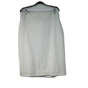 Paniz Woman's White midi straight skirt sz 14 business casual fun casual work